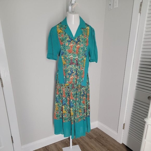 A.C. Sport Vintage Classy Top & Pull On Coulotte Pant Set ~ Sz 8 ~ Green - Picture 1 of 9